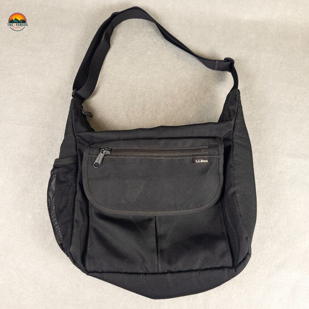 L.L.Bean Shoulder Bag Black Adjustable Strap Inner Pockets Women's